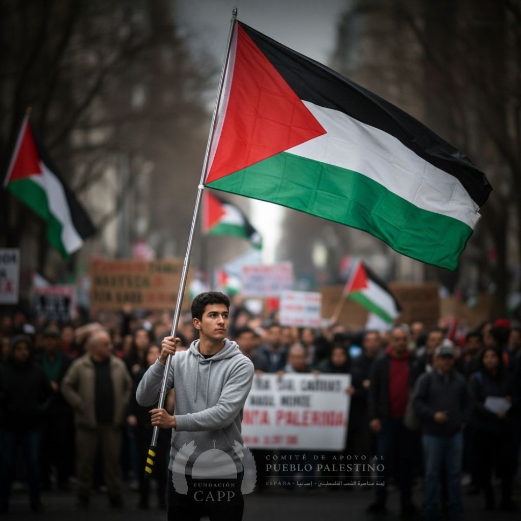 Palo Solidario plegable " Bandera en alto "