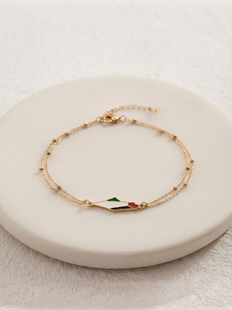 Pulsera Palestina con Mapa y Bandera
