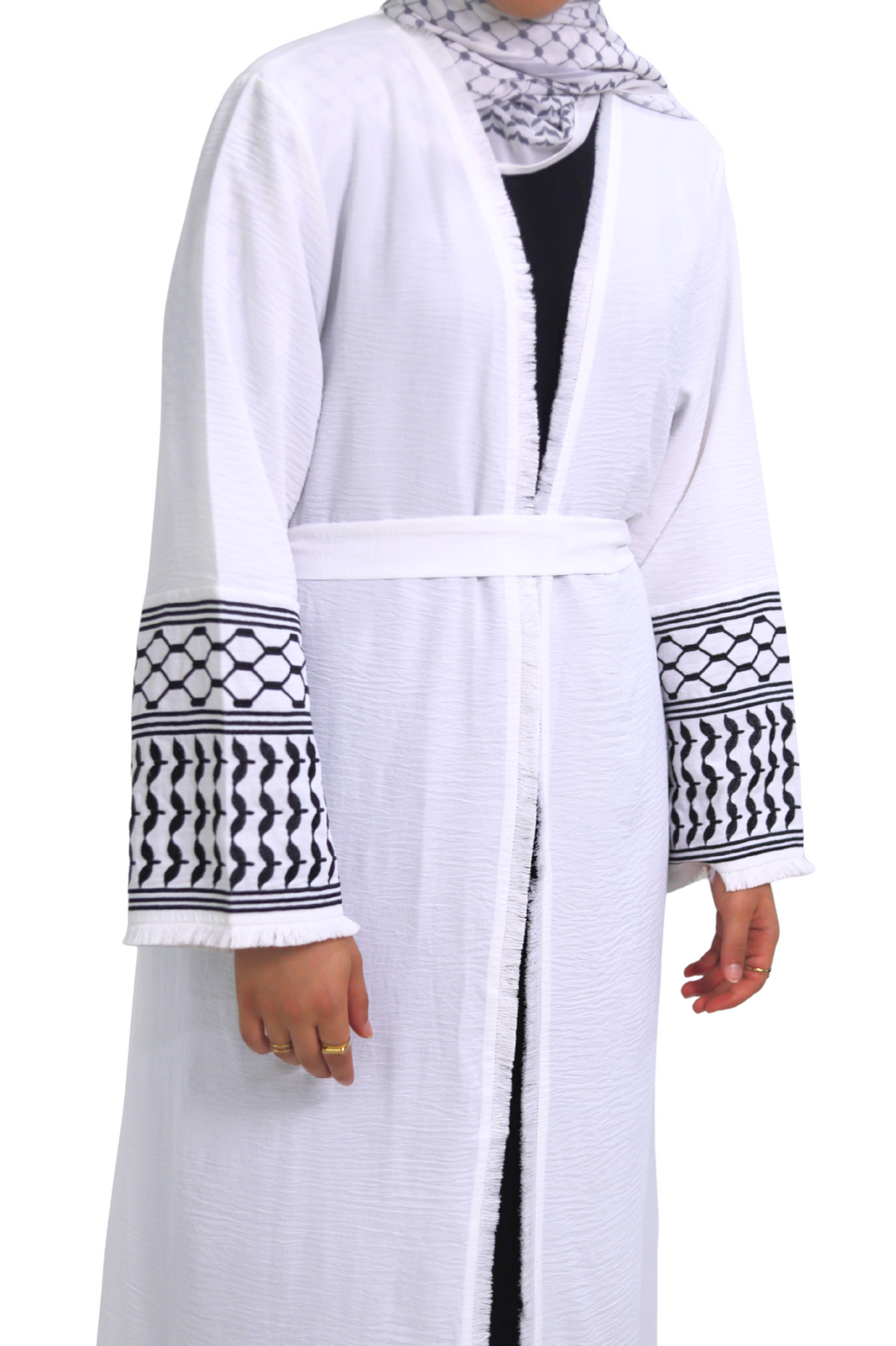 Abaya Kufiya - Blanco