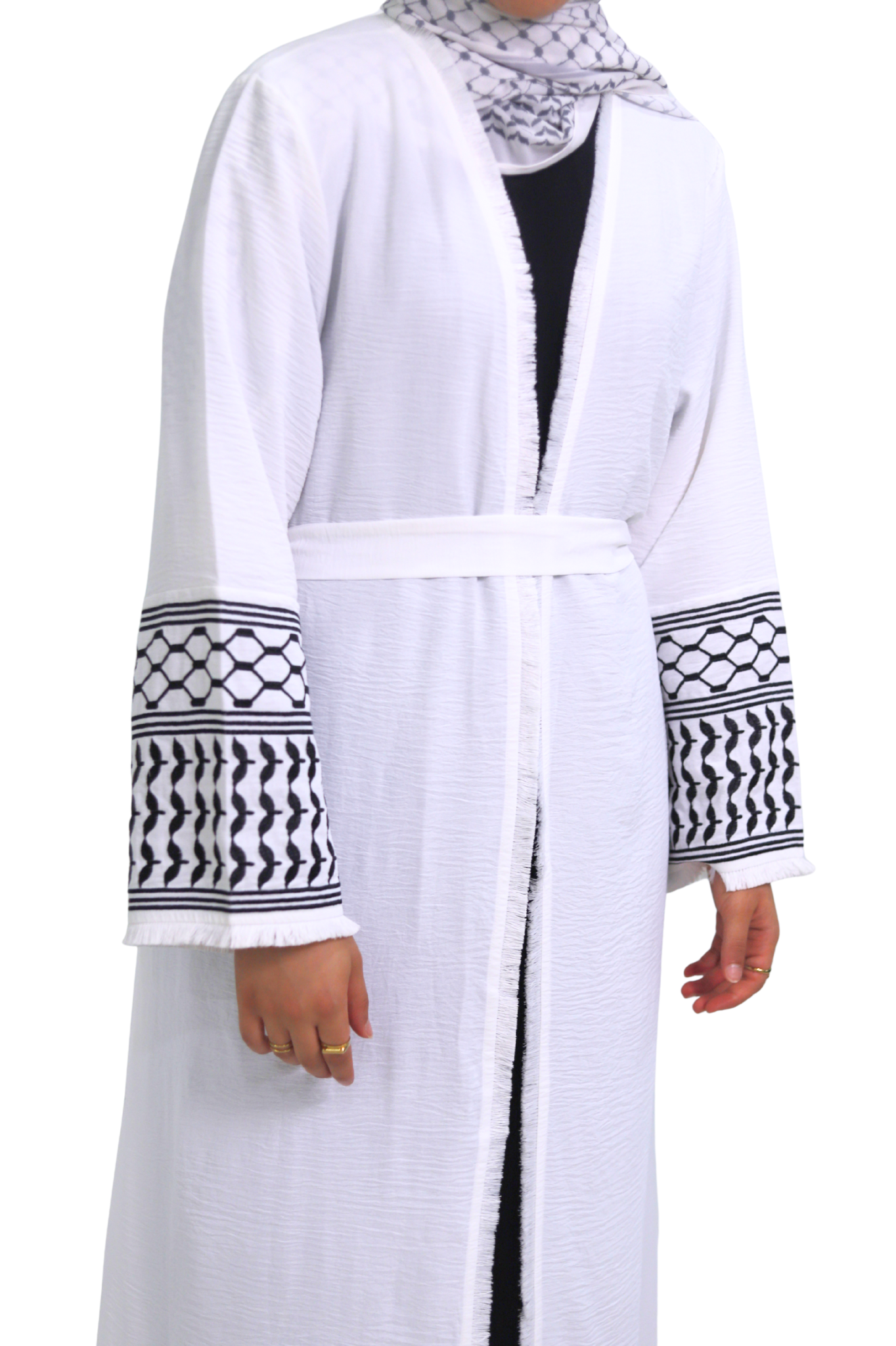 Abaya Kufiya - Blanco