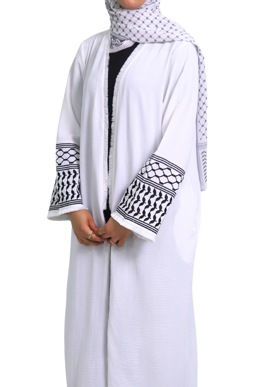 Abaya Kufiya - Blanco