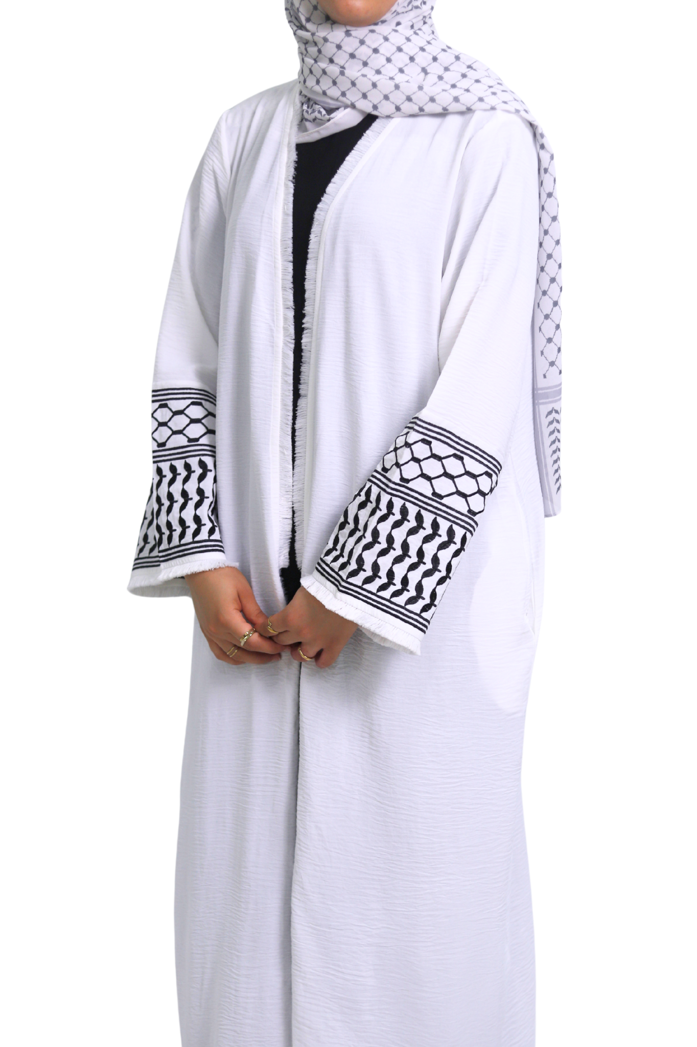 Abaya Kufiya - Blanco