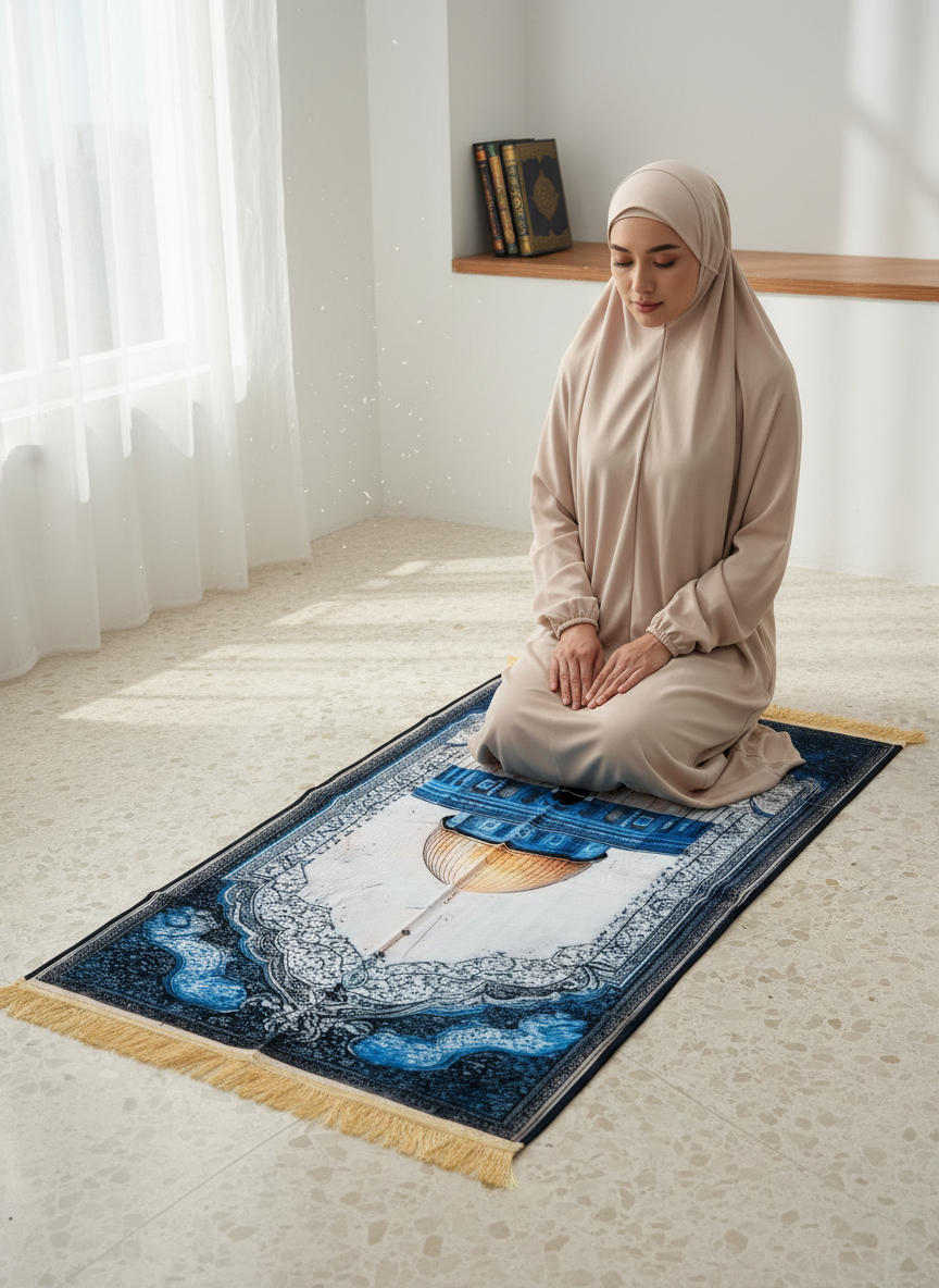Alfombra de Rezo “Cúpula Azul de Jerusalén” | Serenidad, Belleza y Solidaridad