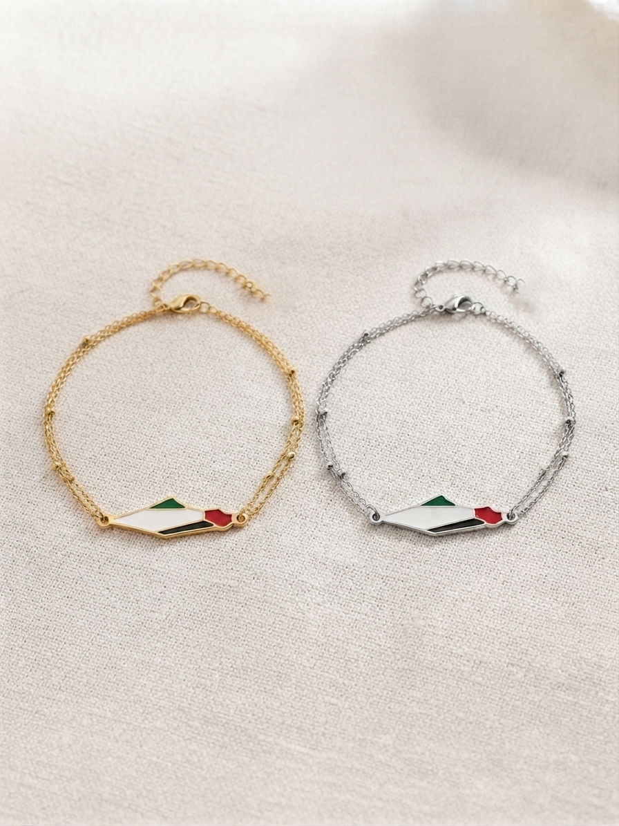 Pulsera Palestina con Mapa y Bandera