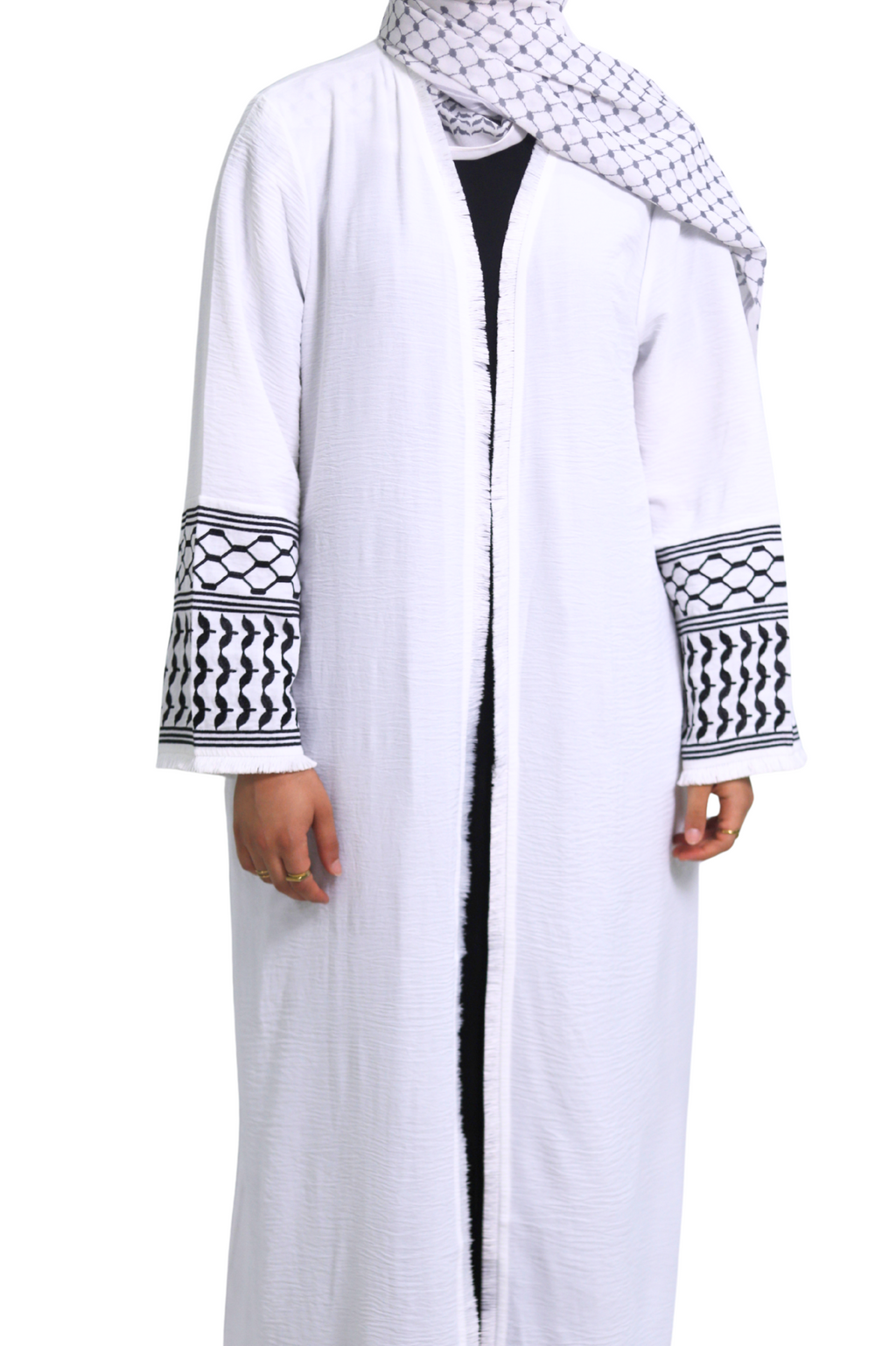 Abaya Kufiya - Blanco