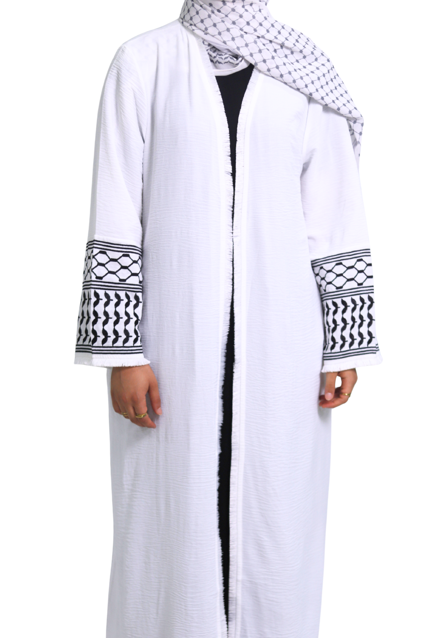 Abaya Kufiya - Blanco