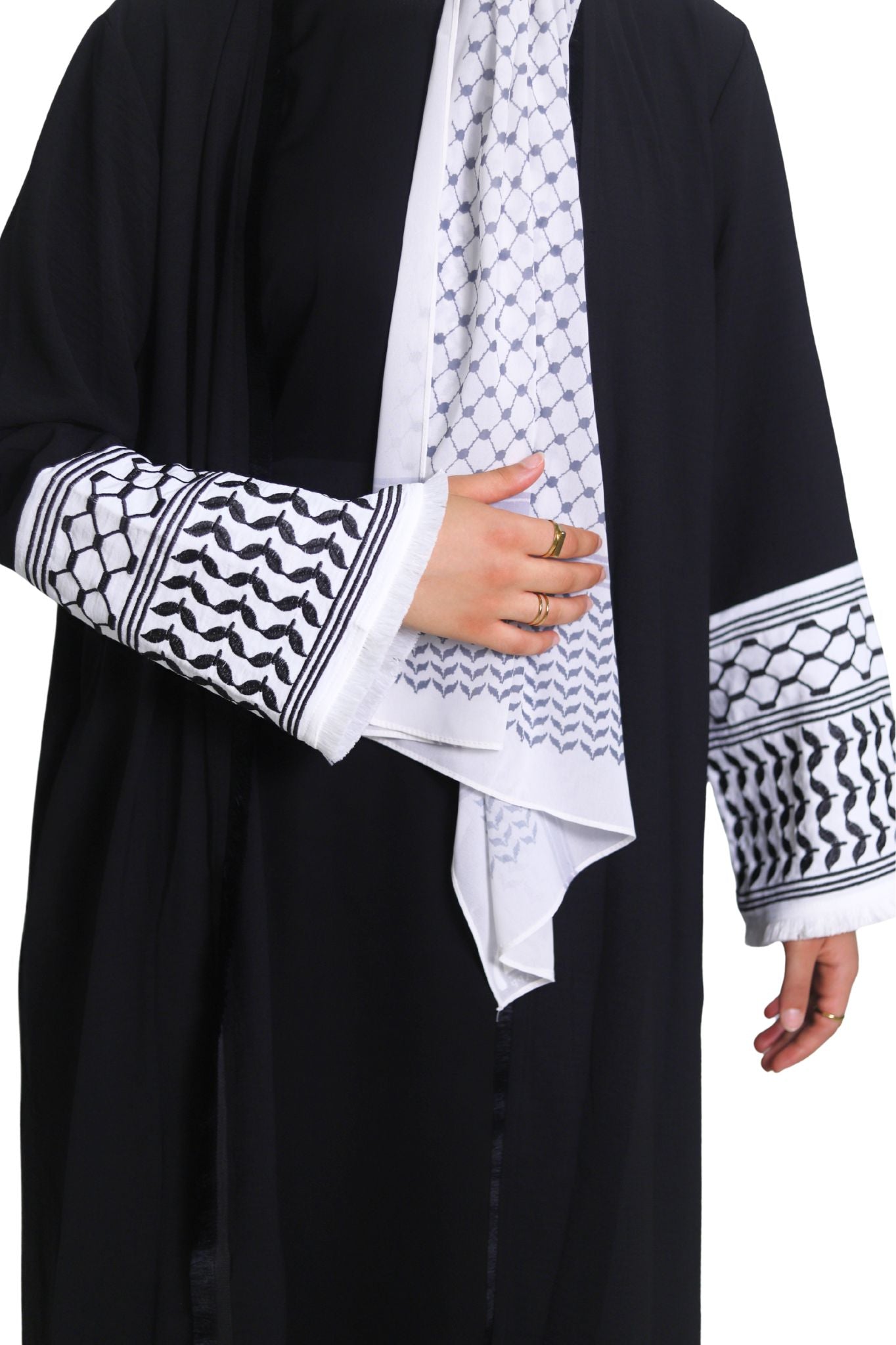 Abaya Kufiya - Negro