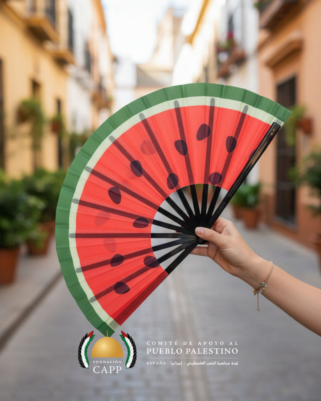 Abanico Sandía Solidaria "Solidaridad en tu mano"