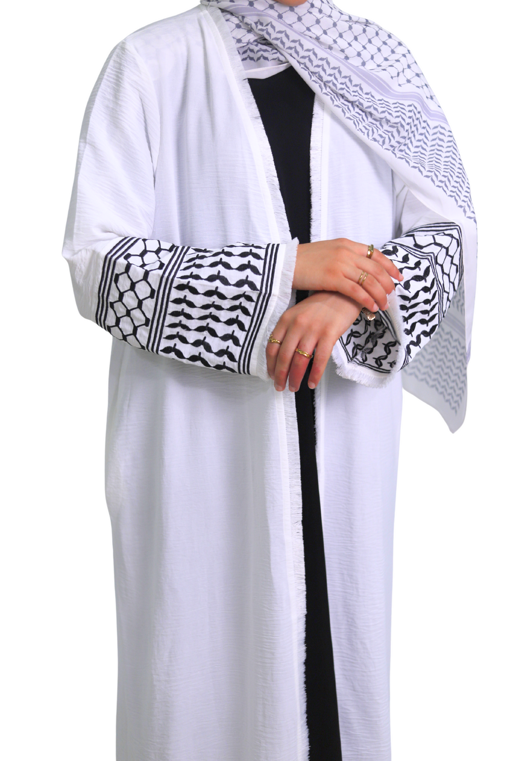 Abaya Kufiya - Blanco