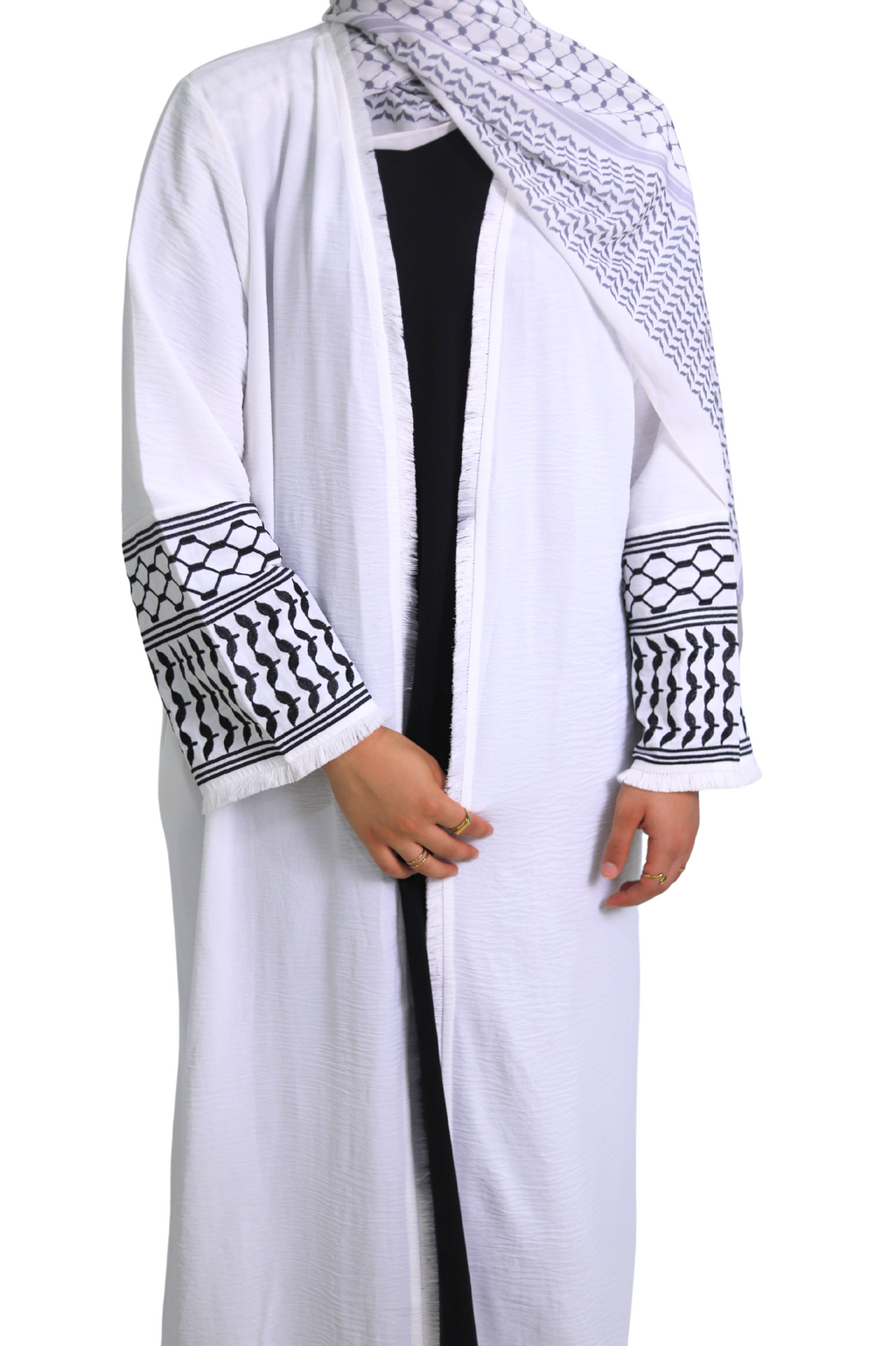 Abaya Kufiya - Blanco