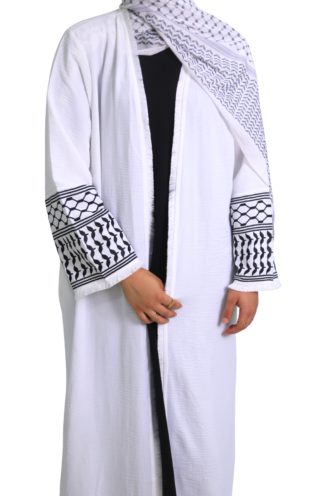 Abaya Kufiya - Blanco