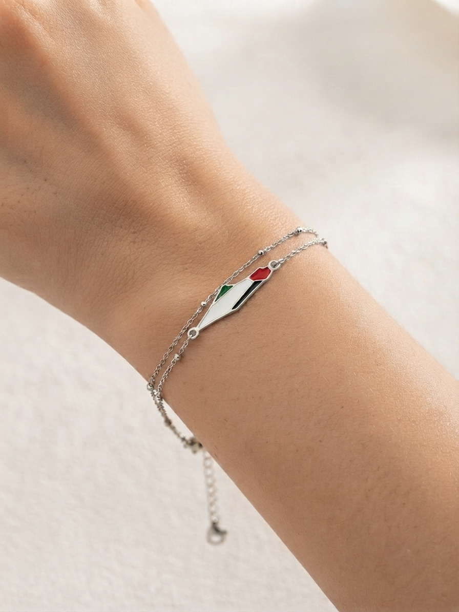 Pulsera Palestina con Mapa y Bandera