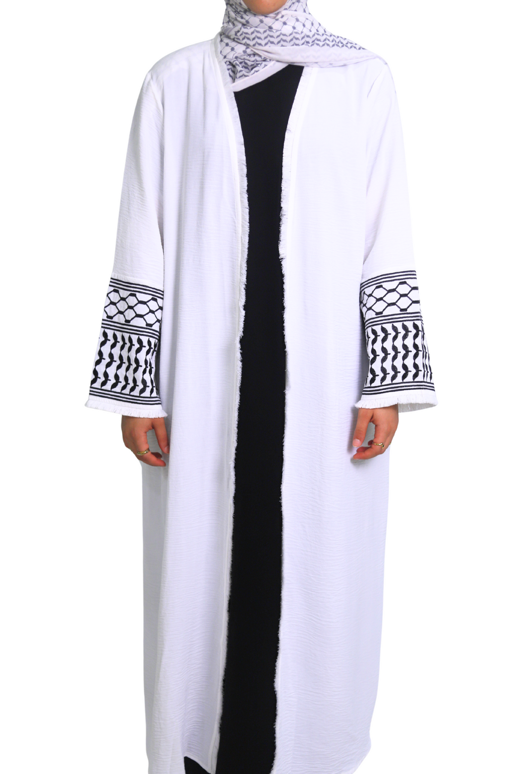 Abaya Kufiya - Blanco