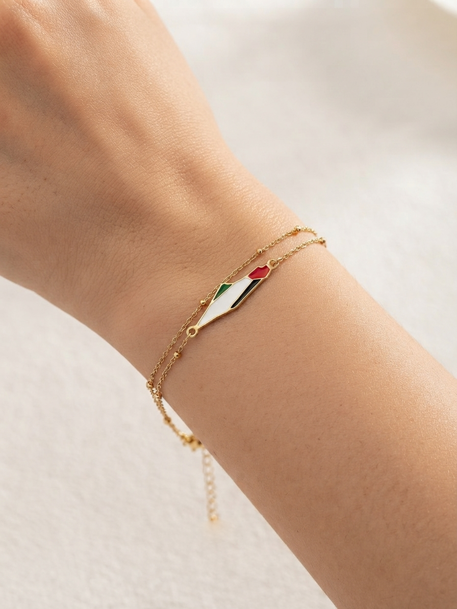 Pulsera Palestina con Mapa y Bandera
