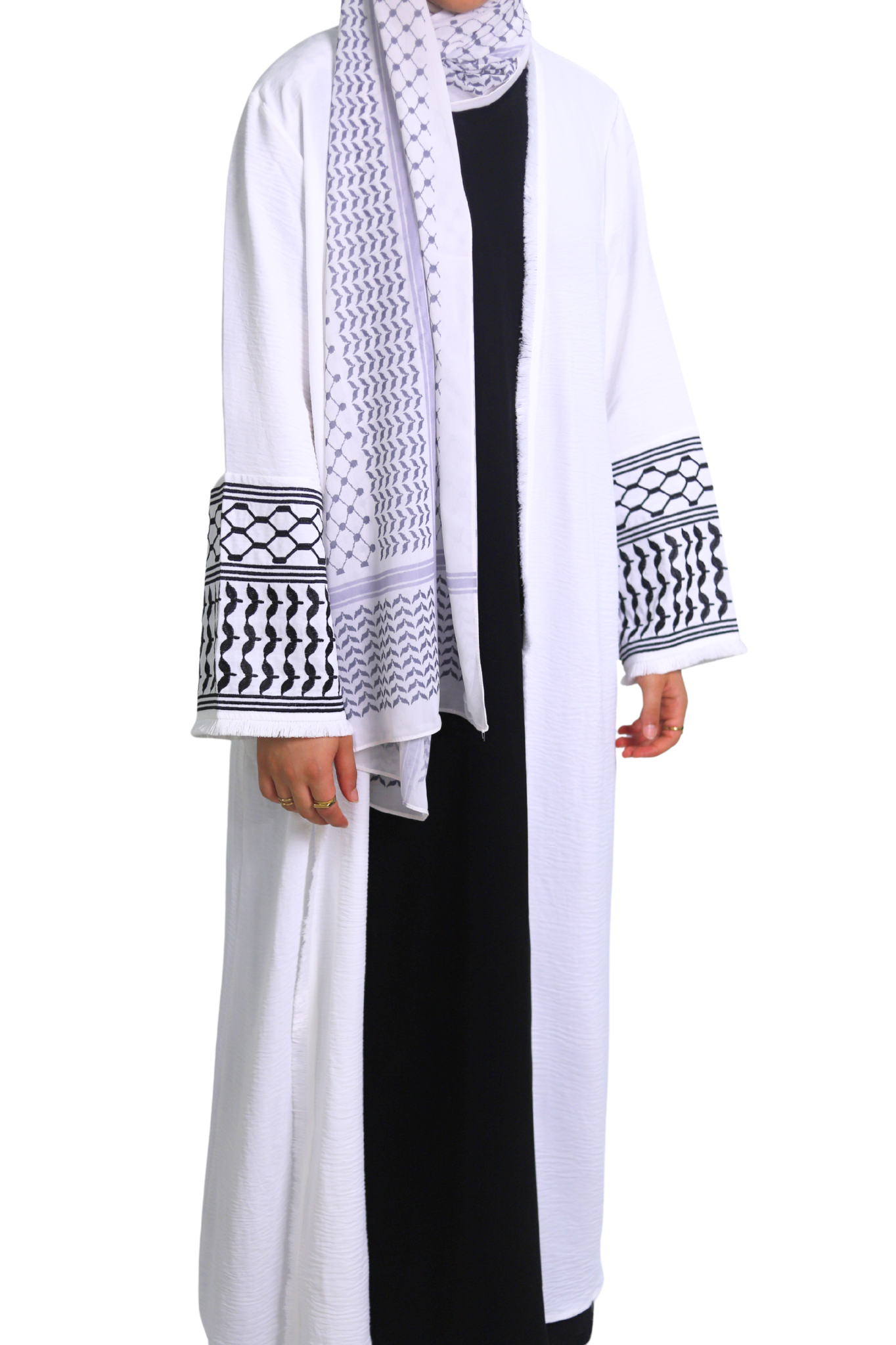 Abaya Kufiya - Blanco