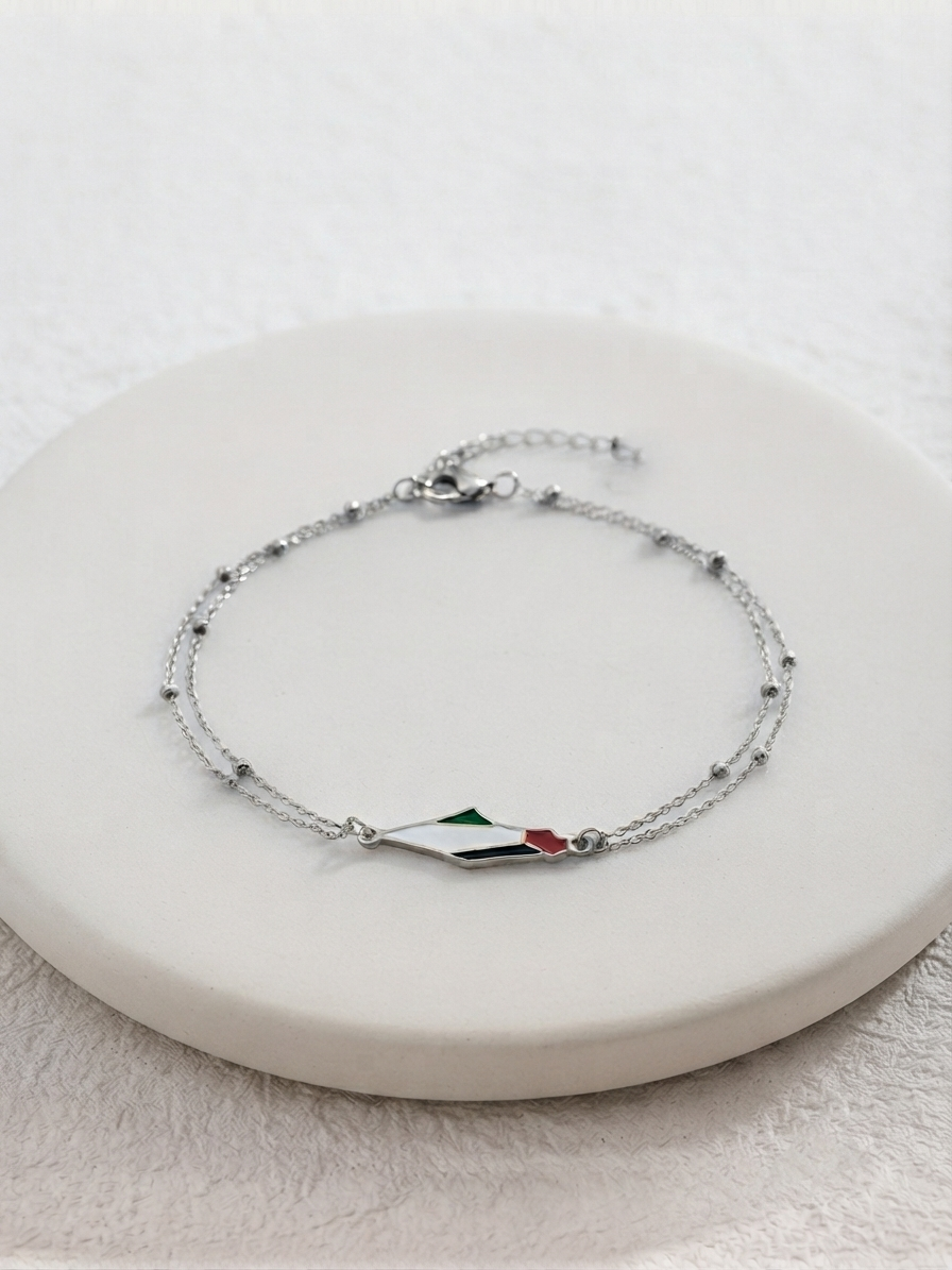 Pulsera Palestina con Mapa y Bandera