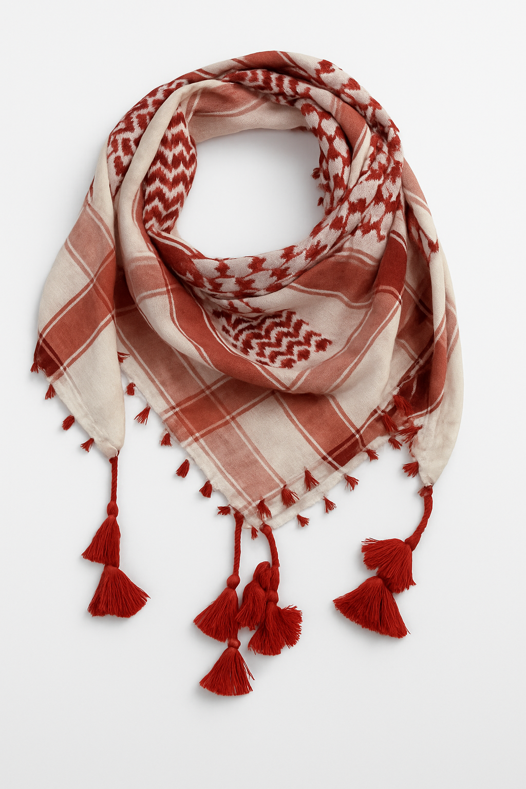 Kufiyah SHMAGH - Rojo y blanco