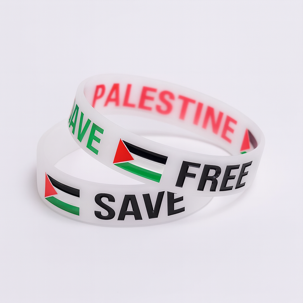 Pulsera de plástico " Save Gaza . Free Palestine"