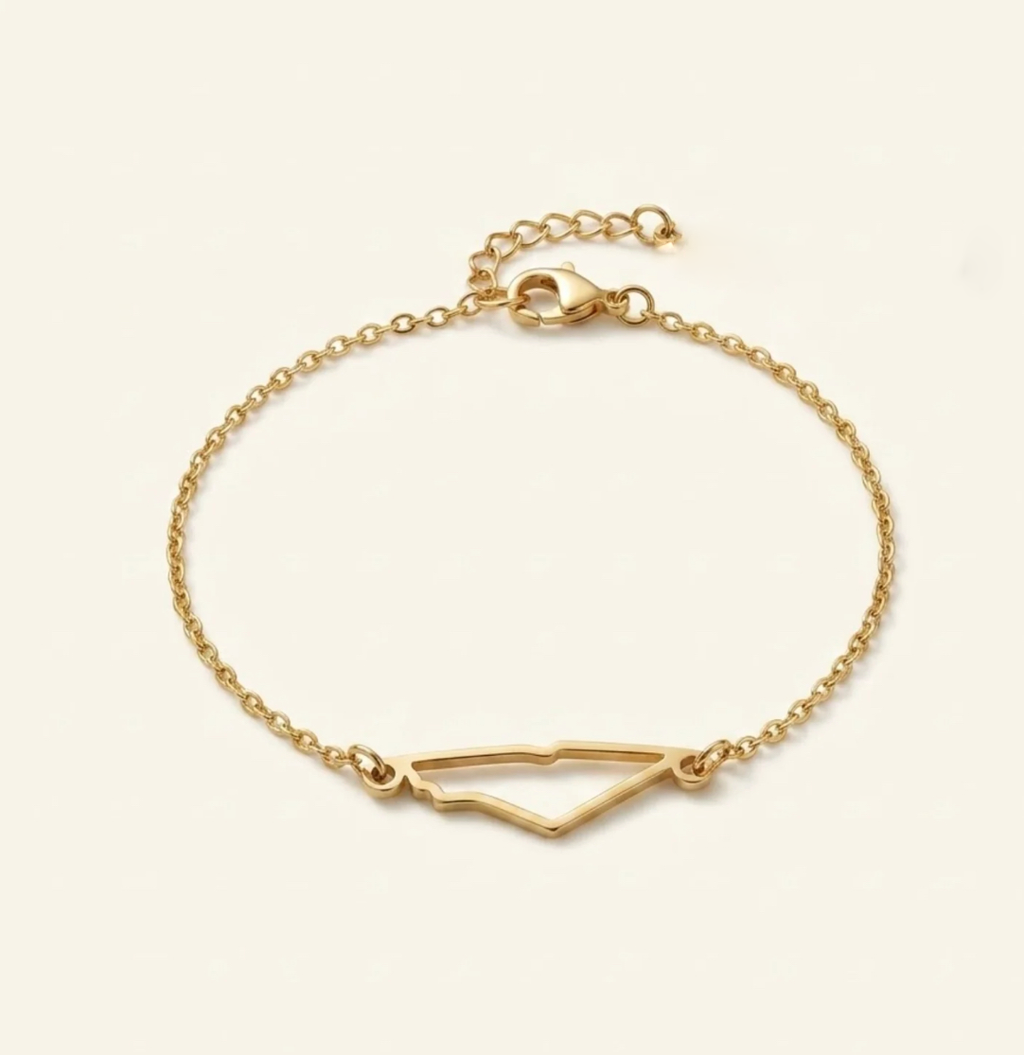 Pulsera Mapa de Palestina – Dorada