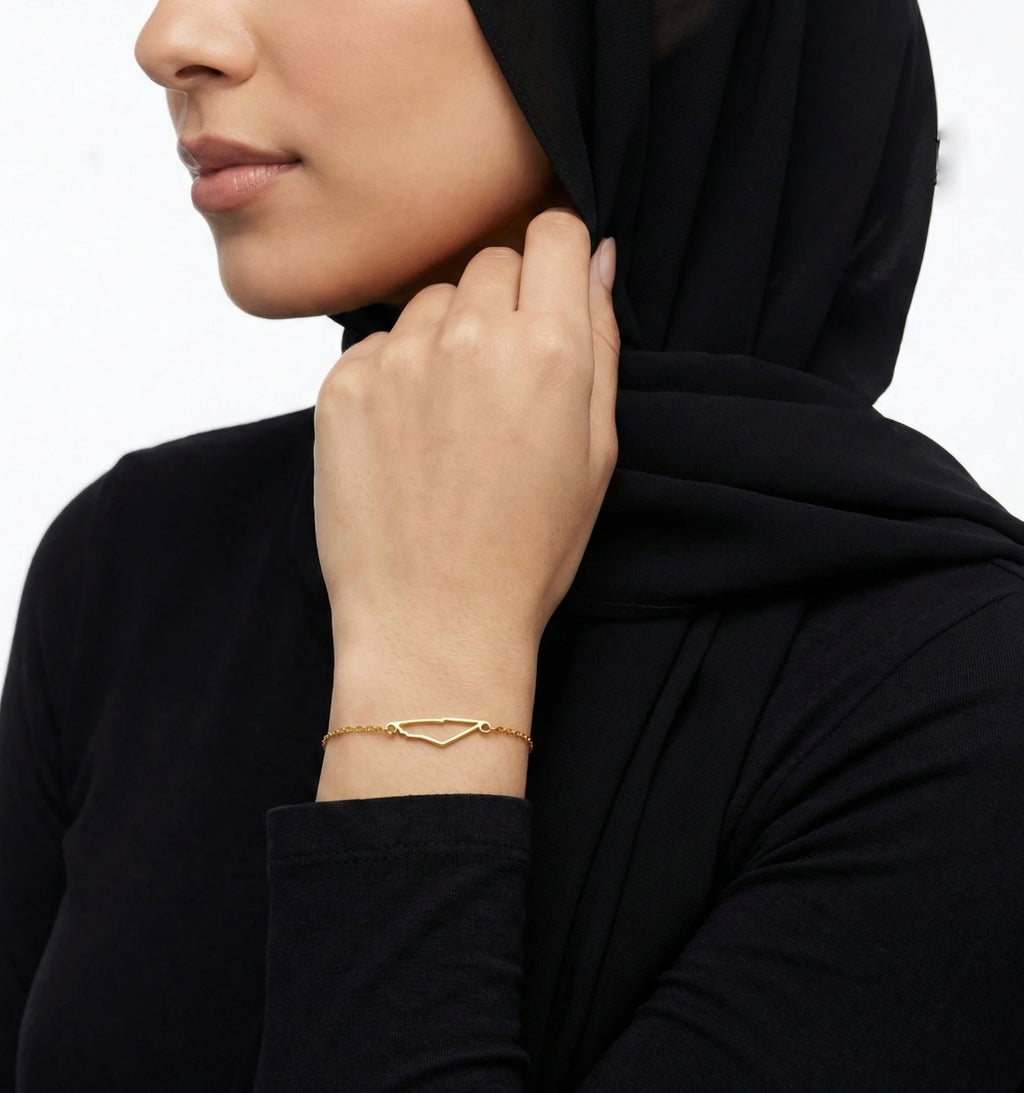 Pulsera Mapa de Palestina – Dorada