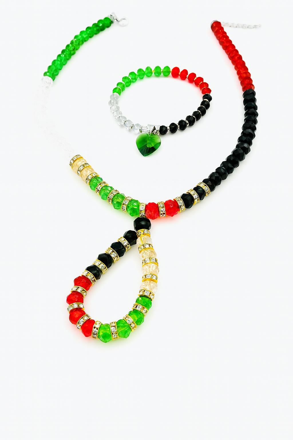 Pack collar pulsera cristalizado Palestina