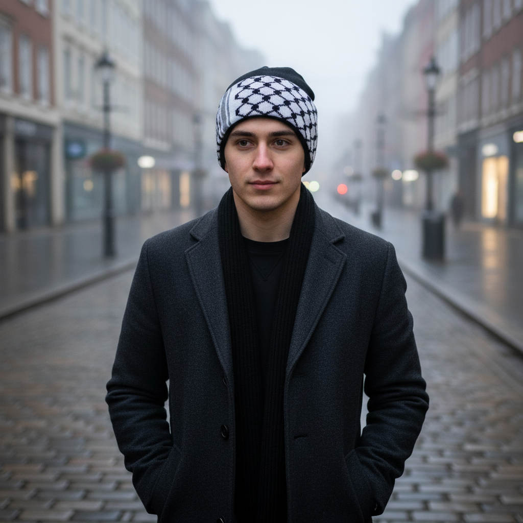 Gorro de Lana con Diseño de Kufiyah