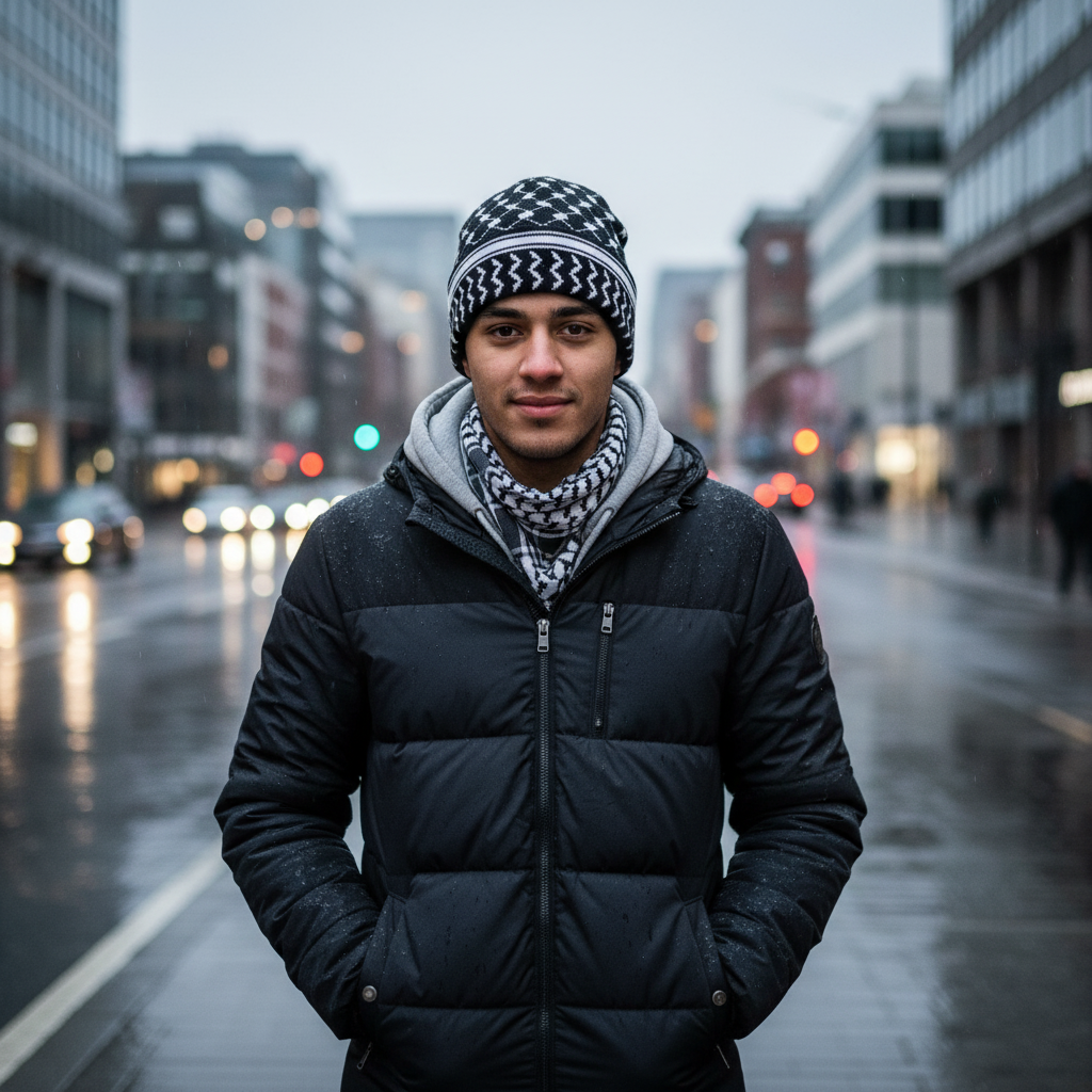 Gorro de Lana con Diseño de Kufiyah