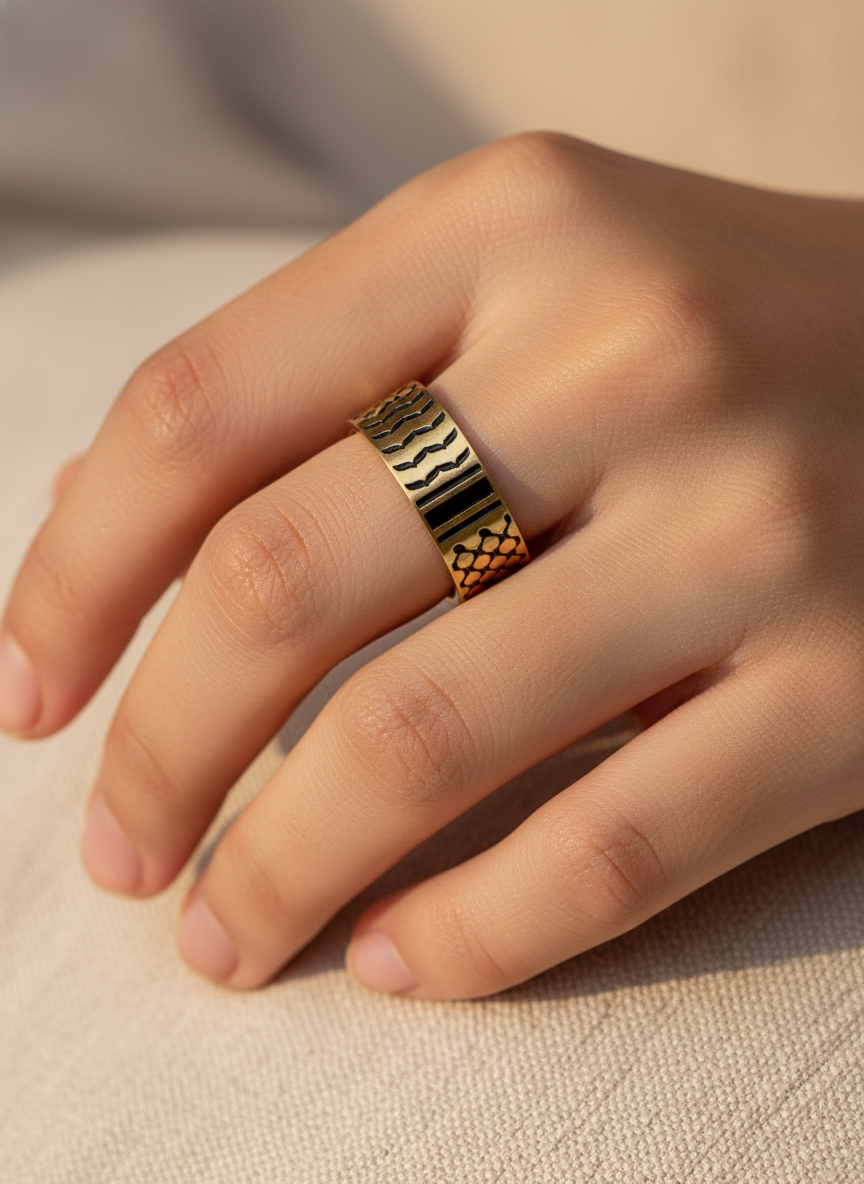 Anillo Solidario Kufiya Palestina – Elegancia con Significado