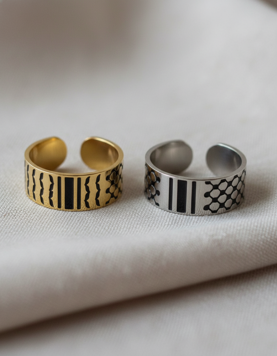 Anillo Solidario Kufiya Palestina – Elegancia con Significado