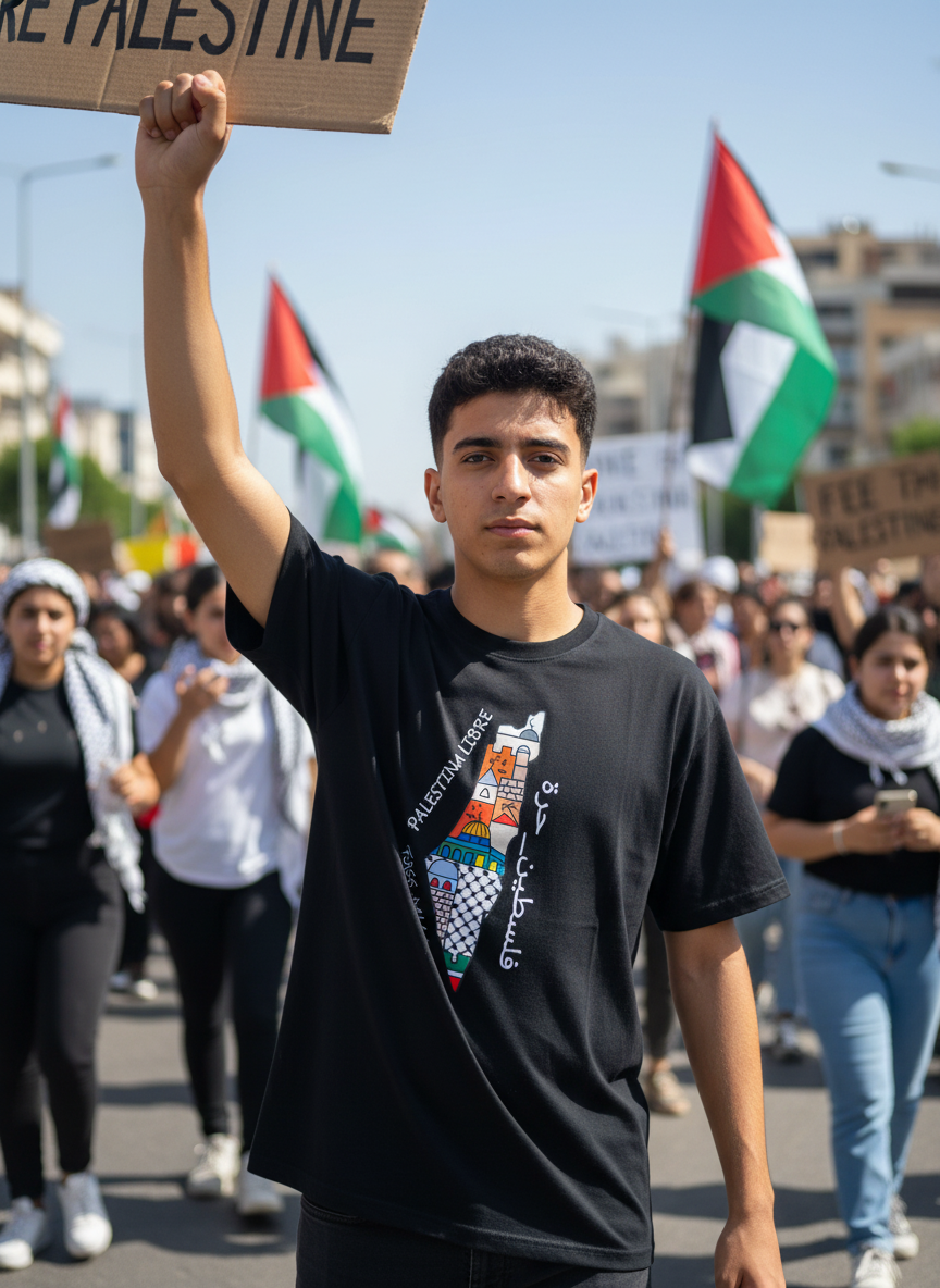 Camiseta mapa “Palestina Libre”