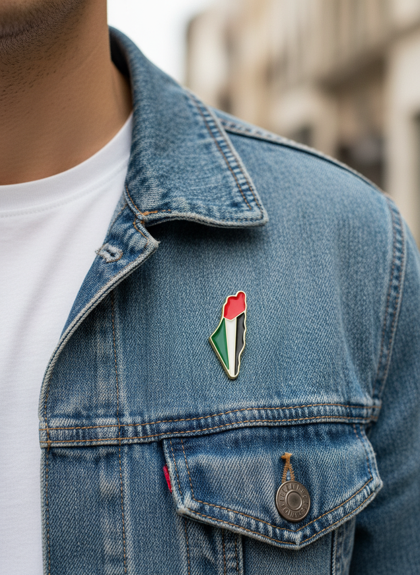 Pin Palestina colores de la bandera (mapa)