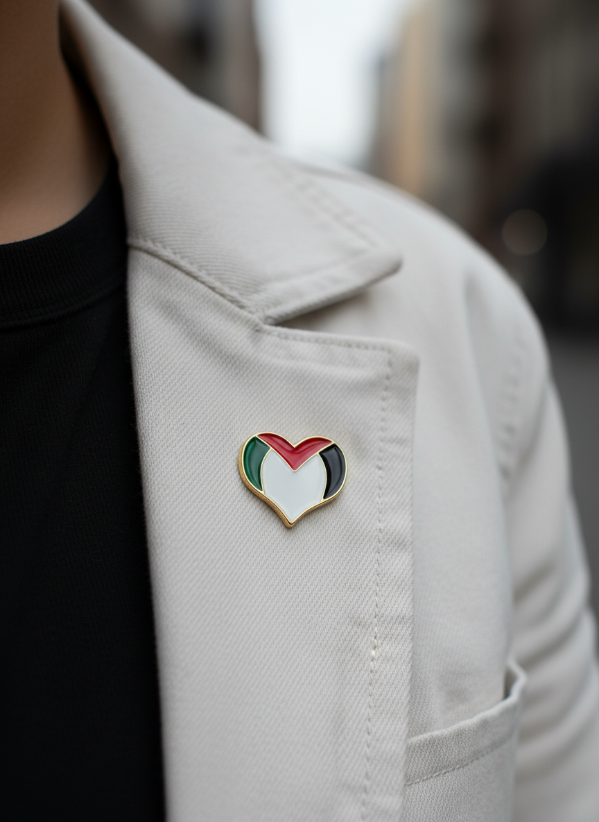 Pin corazón con bandera palestina