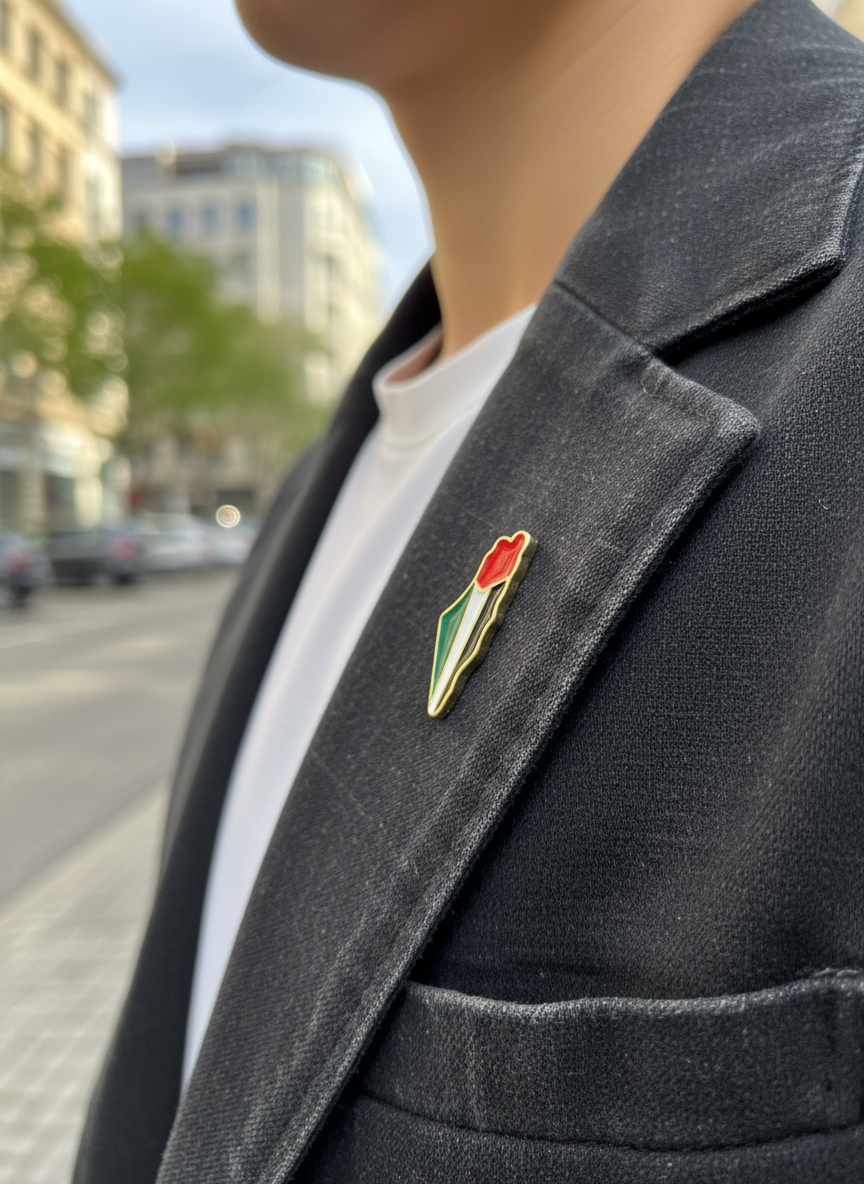 Pin Palestina colores de la bandera (mapa)