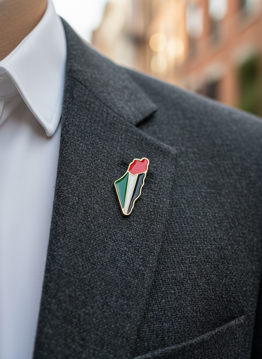 Pin Palestina colores de la bandera (mapa)