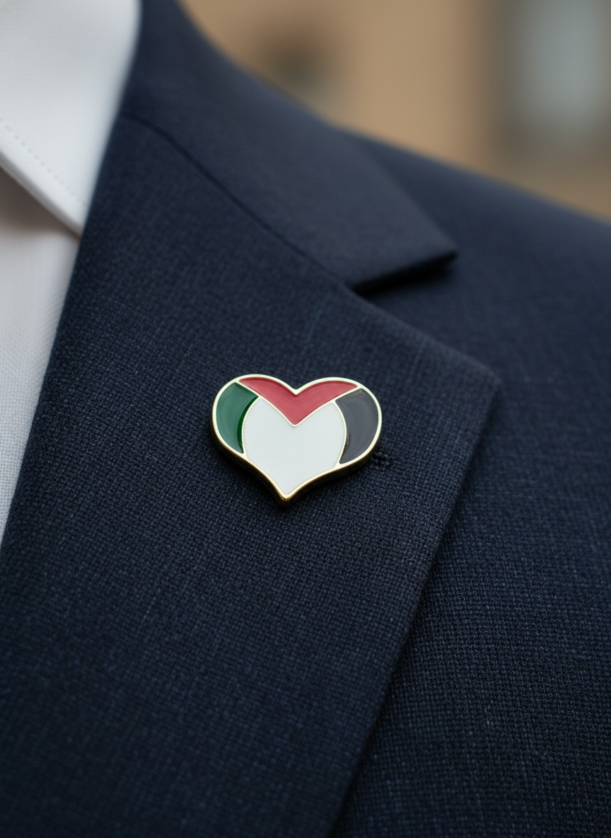 Pin corazón con bandera palestina