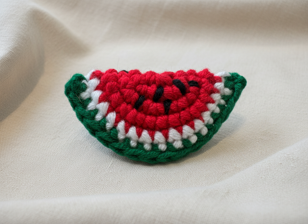 Broche artesanal solidario “Sandía Palestina” – Hecho a mano por mujeres refugiadas