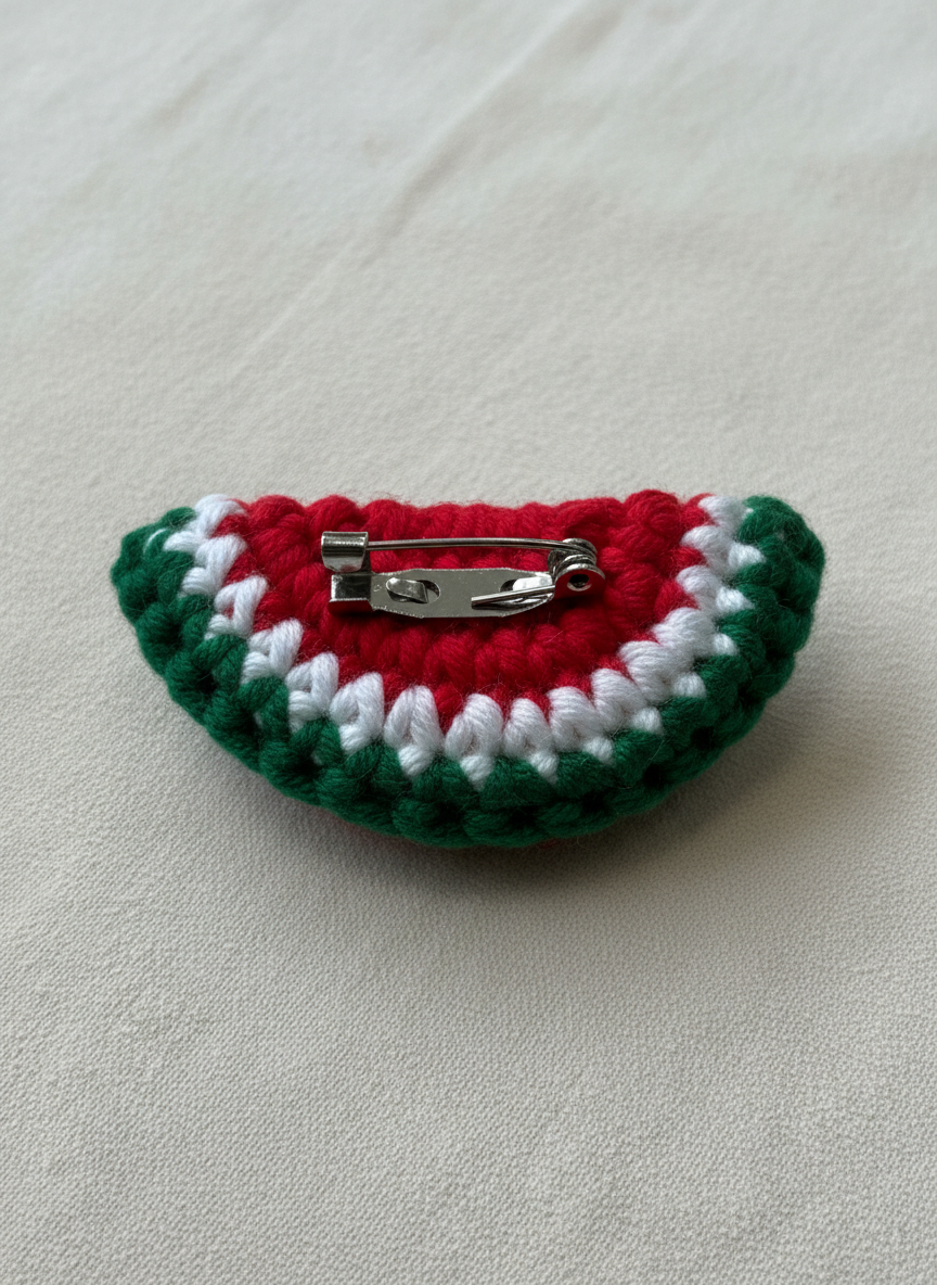 Broche artesanal solidario “Sandía Palestina” – Hecho a mano por mujeres refugiadas
